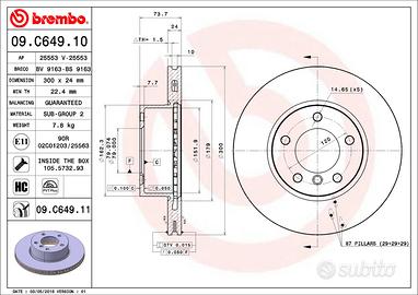 Dischi freno Brembo 300mm BMW Serie 1/3/x1/z4