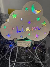 Lampada legno con nome