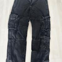 Pantaloni Cargo Bershka Neri Lavati - Taglia 40