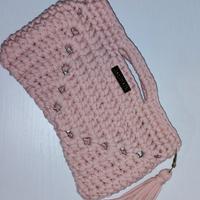 borsetta rosa in fettuccia 