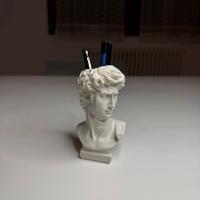 Porta penne vaso in resina - testa David