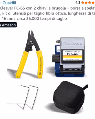 Fiber Cleaver FC-6S con 2 chiavi a brugola + borsa