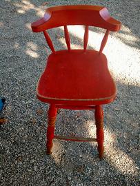 Sgabello stile country old america in legno