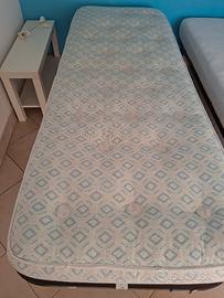 letto singolo con materasso  sanificato  musure 20