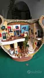 Artistico Grande Presepe in mezzo orcio terracotta
