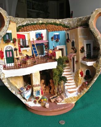 Artistico Grande Presepe in mezzo orcio terracotta