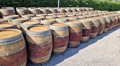 Botte di rovere in legno arredo design esposizione