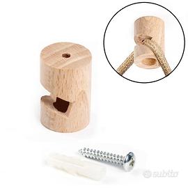15 PZ Decentratore Gancio  V In Legno Cavo Tessile