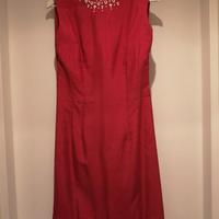 Vestito sartoriale in lino colore rosso