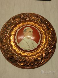 Papa Paolo VI Raro piatto in rame anni 60