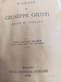 libro antico poesie di Giuseppe Giusti Ed. 1886