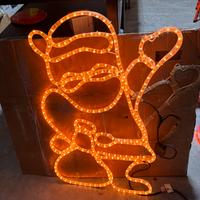 Grande Babbo Natale figura luminosa luce calda