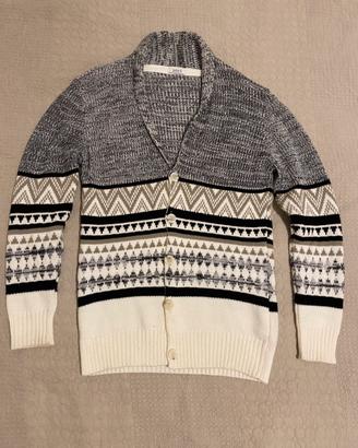 Cardigan Over/D in maglia fantasia invernale - L