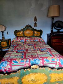 LETTO BAROCCHETTO VENEZIANO NOCE ANNI 50