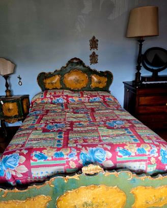 LETTO BAROCCHETTO VENEZIANO NOCE ANNI 50