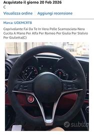 Coprivolante vera pelle scamosciata per Alfa