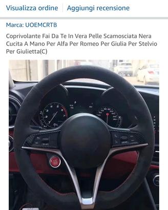 Coprivolante vera pelle scamosciata per Alfa