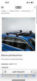 Audi Q5 2021-2025 - Barre portacarico originali