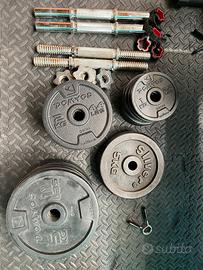 Home gym con pesi da 2kg e 1 kg