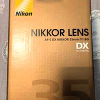 Nikon AF-S DX 35mm f/1.8 G SOLO SCATOLA
