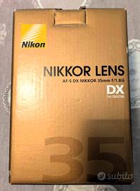 Nikon AF-S DX 35mm f/1.8 G SOLO SCATOLA