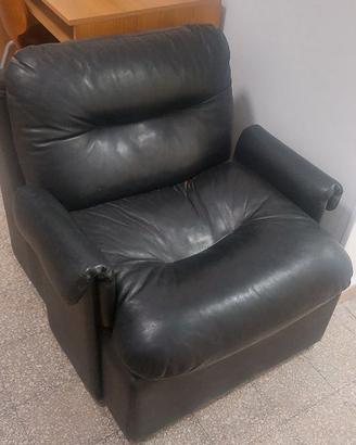 Poltrona di pelle nero