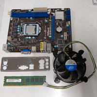 Scheda madre Asrock H61M-VG4 con CPU e RAM
