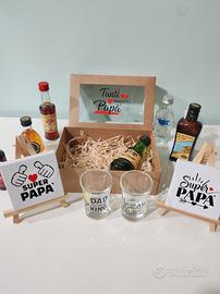 box con bicchiere /tela e mini liquore