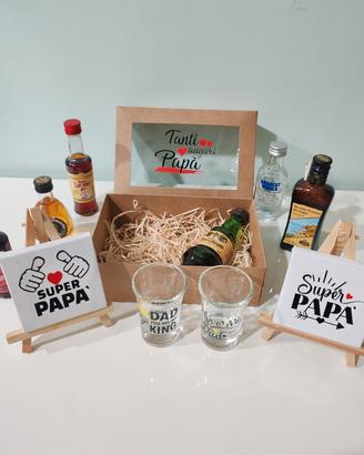 box con bicchiere /tela e mini liquore