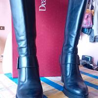 stivali alti da donna in vitello nero misura 40