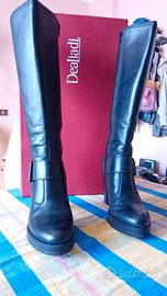 stivali alti da donna in vitello nero misura 40