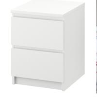 2 Cassettiere Malm Ikea con 2 cassetti col. Bianco