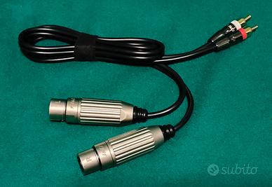 Cavo audio 2x XLR femmina e 2x RCA maschio