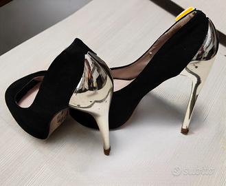 Décolleté Spuntate (Peep Toe) Nere Via Giulia 36