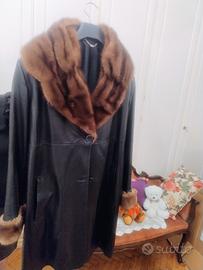 Cappotto in pelle e pelliccia visone 