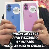 IPHONE 16 128GB NUOVI 24 MESI DI GARANZIA