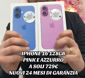 IPHONE 16 128GB NUOVI 24 MESI DI GARANZIA