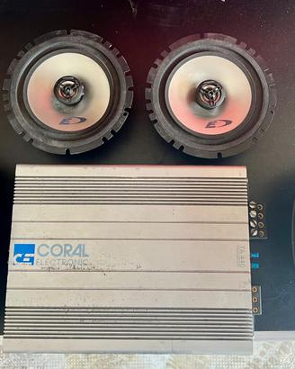 Amplificatore coral electronic e casse audio