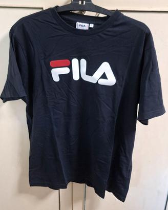 Fila FAU0067 T-Shirt Uomo Nera Tg. L 100% Cotone