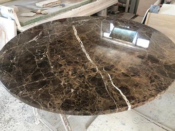 Tavolo Marmo Emperador Dark Brown rotondo pietra