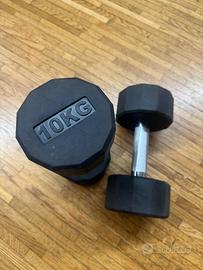 Set di 2 manubri gommati SPORTNOW da 10 kg