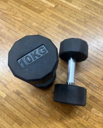Set di 2 manubri gommati SPORTNOW da 10 kg