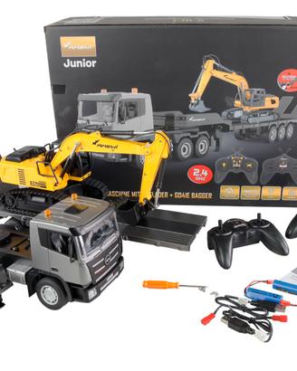 camion con pianale + escavatore 1/24