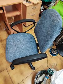 sedia da scrivania con rotelle con fodera