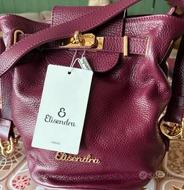 borsa Elisendra in pelle martellata bordeaux 