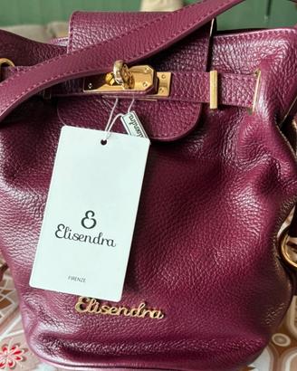 borsa Elisendra in pelle martellata bordeaux 