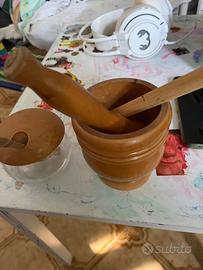 mortaio in legno