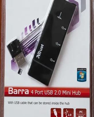 Trust Hub USB 4 Porte 2.0 Mini Hub nuovo PC Mac La