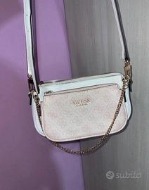 Borsa Guess con due borsette rosa e bianca oro