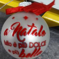 sfera natale con scritta 